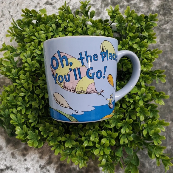Dr.Seuss 'OH, The Places You'll Go' Blue Ceramic Mug - Picture 1 of 5